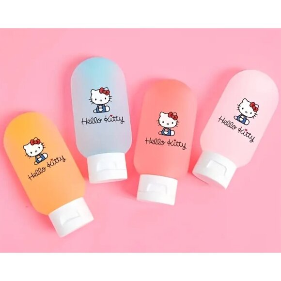 Hello Kitty Travel Bottles – 4pcs Refillable Squeeze Containers for Toiletries - Picture 1 of 5